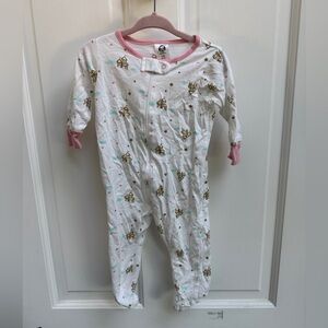 NWOT Gerber 3-6M White Princess Long Sleeve Footie Pajamas